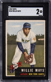 1953 Topps #244 Willie Mays - SGC GD 2
